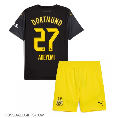 Borussia Dortmund Karim Adeyemi #27 Fußballbekleidung Auswärtstrikot Kinder 2024-25 Kurzarm (+ kurze hosen)